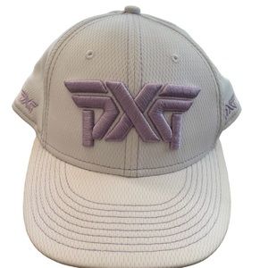 PXG New Era Hat Mens Purple White 9Fifty Snapback Adjustable Golfing Hat
